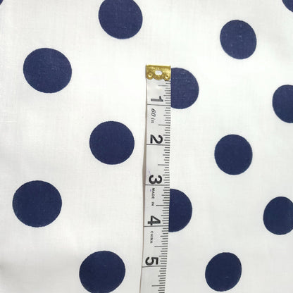 ONE INCH POLKA DOT NAVY ON WHTIE