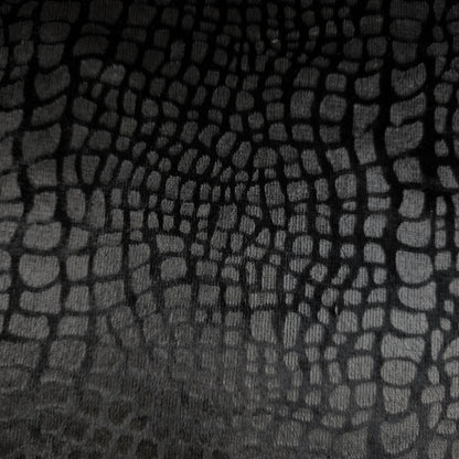 BLACK CROCODILE SEMIGLOSS UPHOLSTERY VELVET