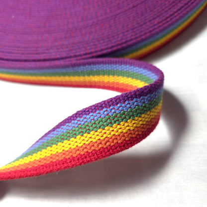 RAINBOW STRIPE COTTON WEBBING