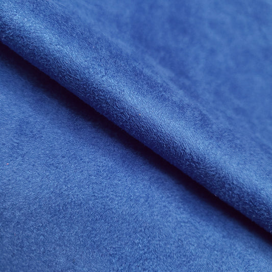 BRUSHED SUEDE UPHOLSTERY FABRIC ROYAL BLUE