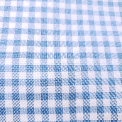 POLY POPLIN BLUE SKY SMALL GINGHAM