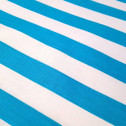 ONE INCH STRIPE POLYCOTTON TURQUOISE