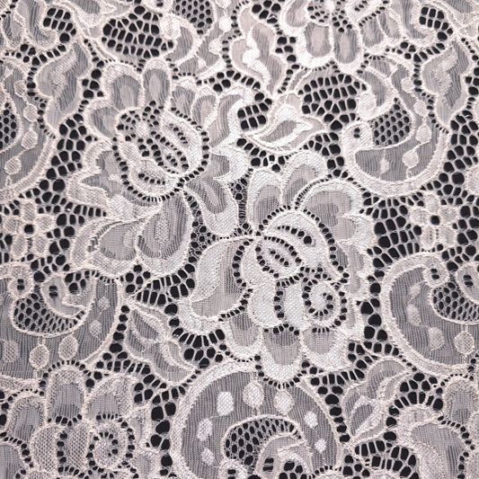 IVORY CLASSIC ROSE STRETCH LACE