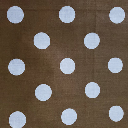 ONE INCH POLKA DOT WHITE ON BRONZE GOLD