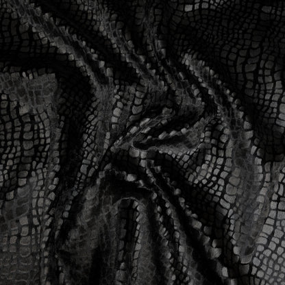 BLACK CROCODILE SEMIGLOSS UPHOLSTERY VELVET