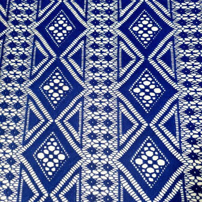 DIAMOND STRIPE LACE ROYAL BLUE