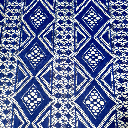 DIAMOND STRIPE LACE ROYAL BLUE