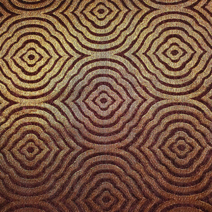 GOLD BRONZE BROWN MEDALLION JACQUARD UPHOLSTERY FABRIC