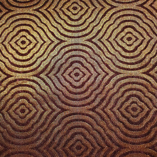 GOLD BRONZE BROWN MEDALLION JACQUARD UPHOLSTERY FABRIC