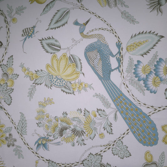 BIRDS OF PARADISE CHINTZ POLYESTER DRAPERY FABRIC