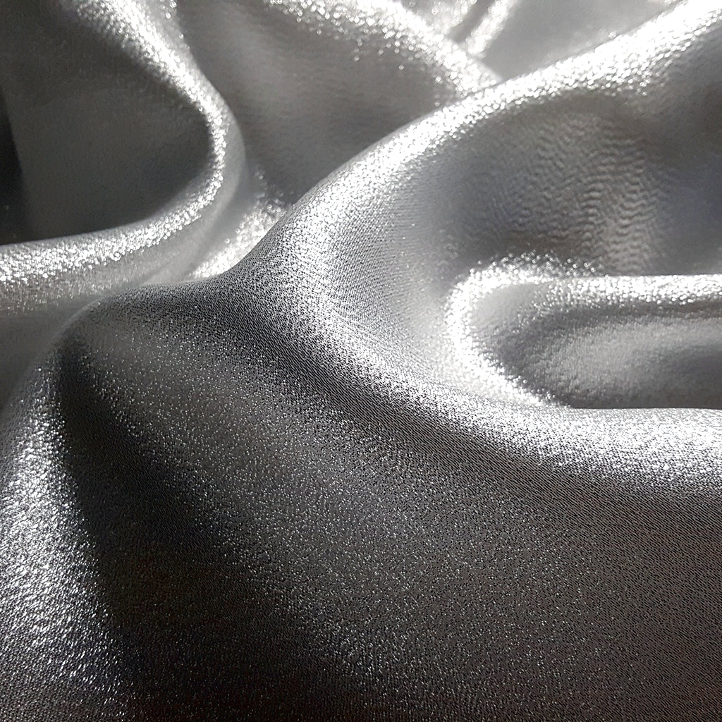 SILVER WHITE CRYSTAL SHIMMER LAME FABRIC