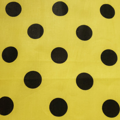 ONE INCH POLKA DOT BLACK ON YELLOW