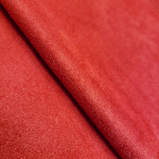 BRUSHED SUEDE UPHOLSTERY FABRIC RED