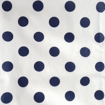 ONE INCH POLKA DOT NAVY ON WHTIE
