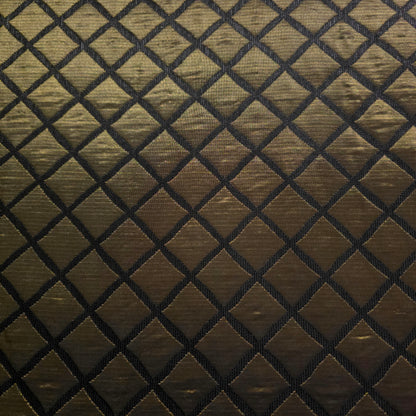 ANTIQUE OLIVE BRONZE QUILTED TAFFETA BROCADE FABRIC