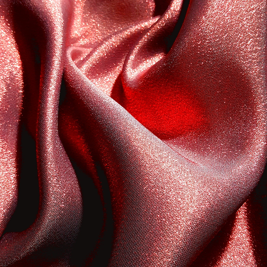 RED CRYSTAL SHIMMER LAME FABRIC