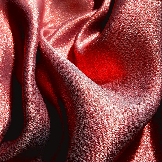 RED CRYSTAL SHIMMER LAME FABRIC