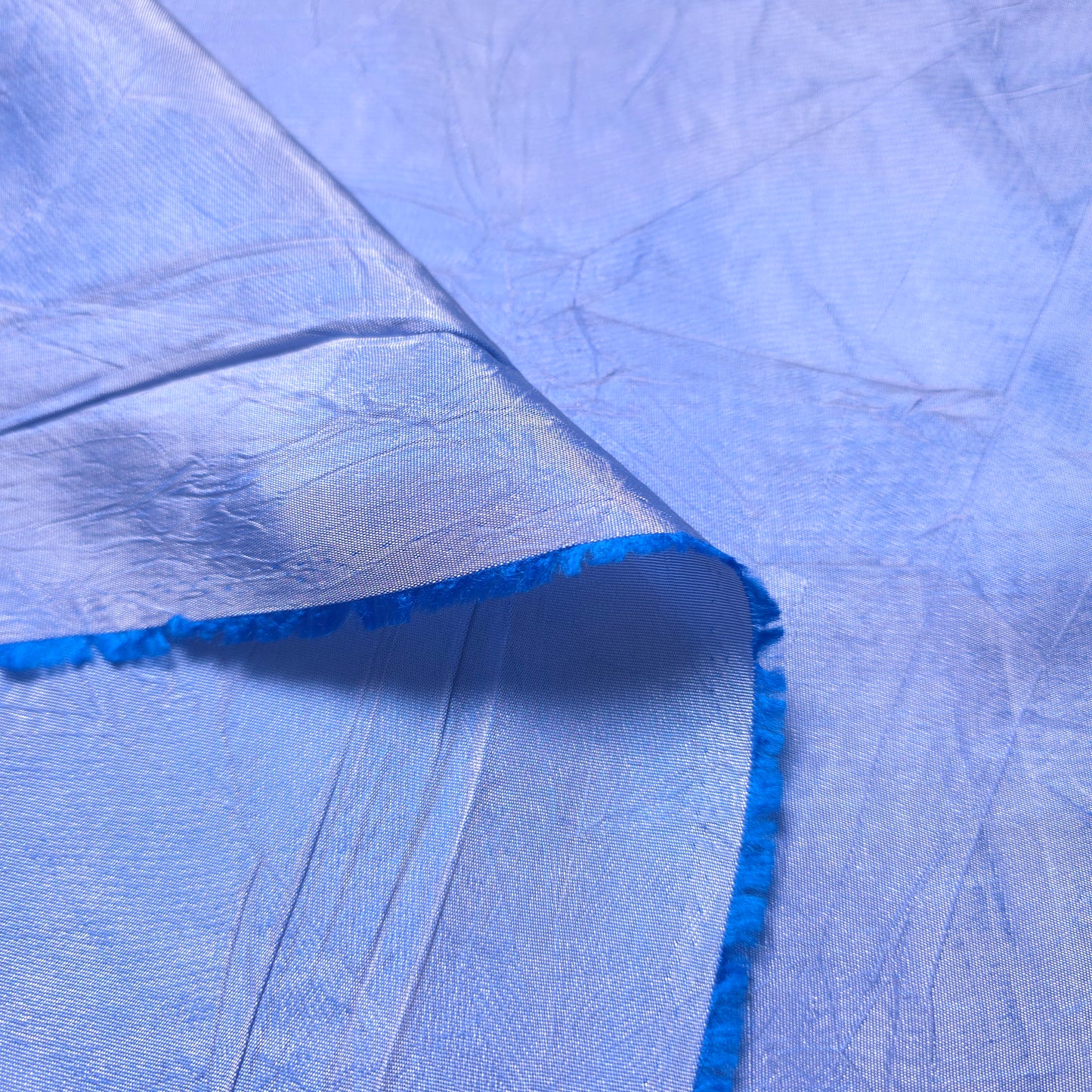 TWO TONE BLUE WHITE CRINKLE TAFFETA FABRIC