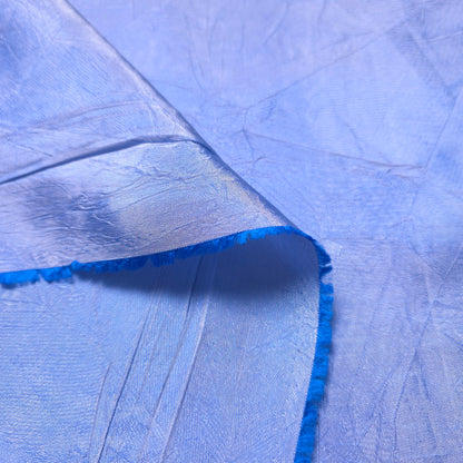 TWO TONE BLUE WHITE CRINKLE TAFFETA FABRIC