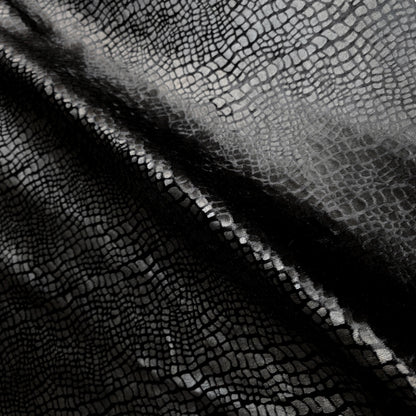 BLACK CROCODILE SEMIGLOSS UPHOLSTERY VELVET