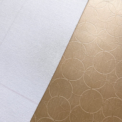 METALLIC GOLD OVERLAPPING CIRCLES VINYL FABRIC