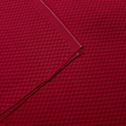 SOLID RED COTTON PIQUE DRAPERY FABRIC