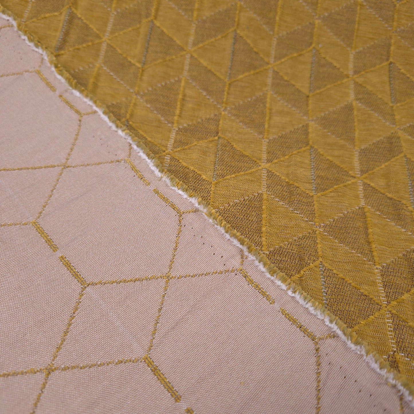 MID CENTURY MODERN MUSTARD YELLOW DIAMOND EMBOSSED UPHOLSTERY FABRIC 52 INCH