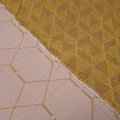 MID CENTURY MODERN MUSTARD YELLOW DIAMOND EMBOSSED UPHOLSTERY FABRIC 52 INCH