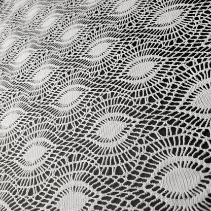 FAUX CROCHET BOHEMIAN EYE LACE WHITE