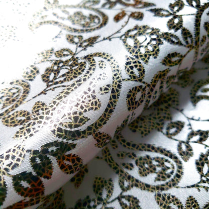 GOLD WHITE METALLIC GLOSS SATIN