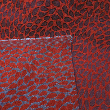 RAINDROP CONTEMPORARY CHENILLE RED GRAY