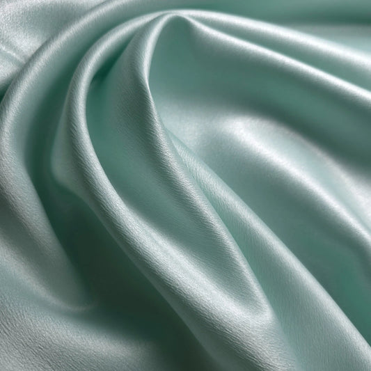 GREEN MINT GREEN CREPE SATIN