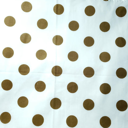 ONE INCH POLKA DOT BRONZE GOLD ON WHITE