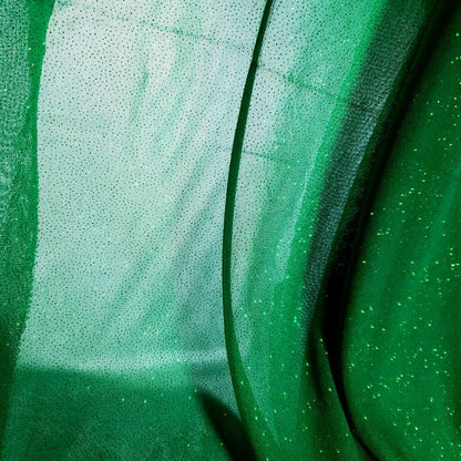 CHRISTMAS GREEN SHINY GLITTER CREPE KNIT FABRIC FABRIC 58" BY THE YARD