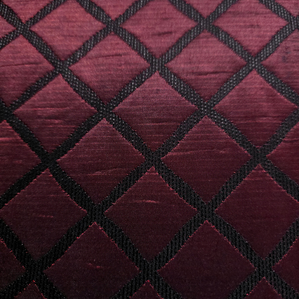 BURGUNDY WINE QUILTED TAFFETA BROCADE FABRIC