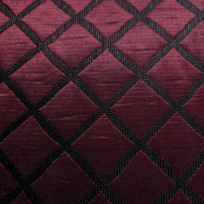 BURGUNDY WINE QUILTED TAFFETA BROCADE FABRIC