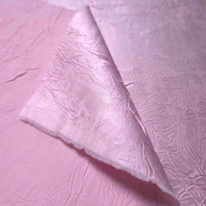 PINK CRINKLE DULL SATIN FABRIC