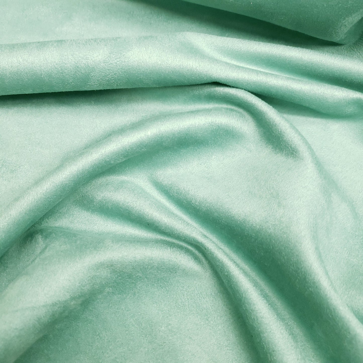 BRUSHED SUEDE UPHOLSTERY FABRIC MINT AQUA