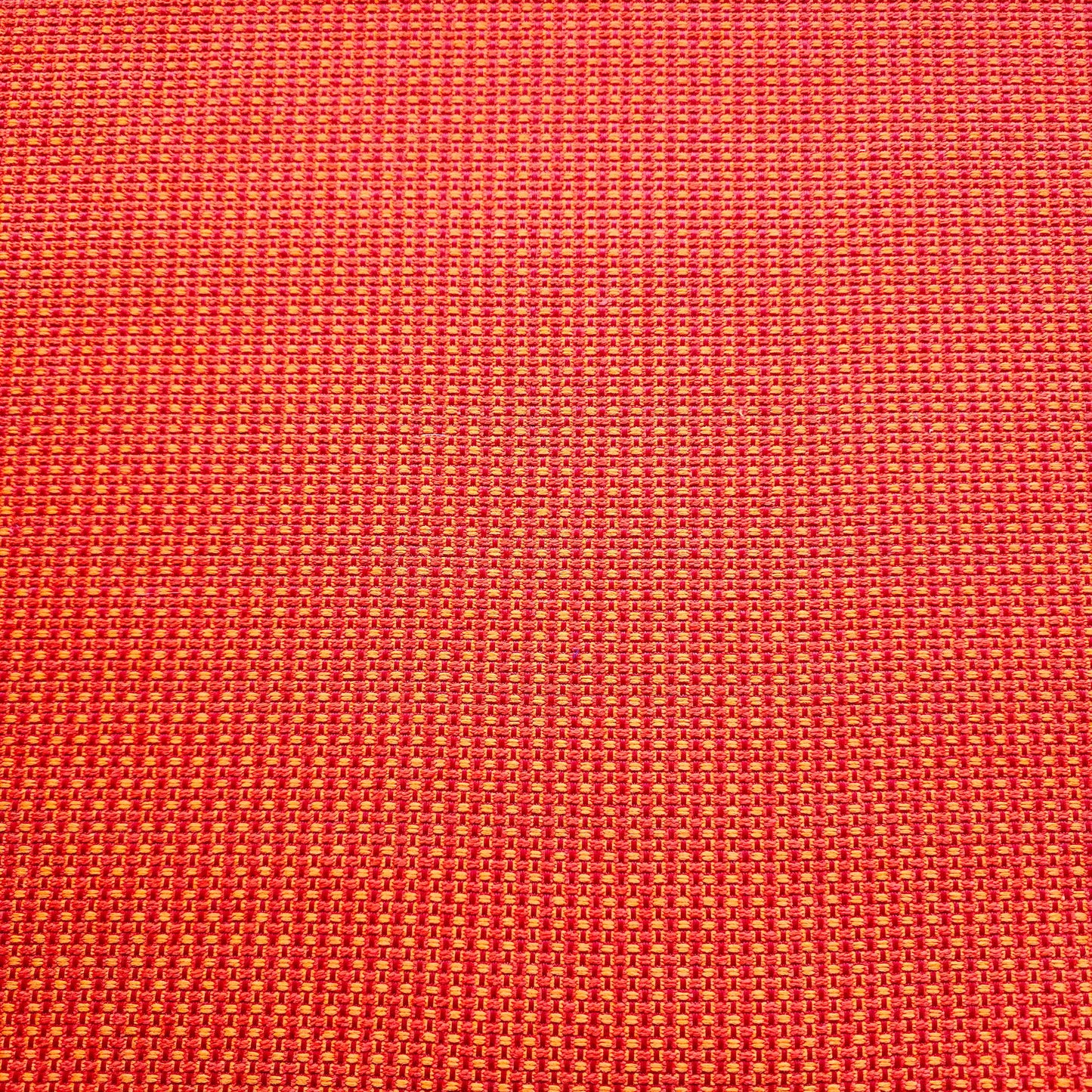 ORANGE RED YELLOW BASKET WEAVE WOVEN VINYL FABRIC