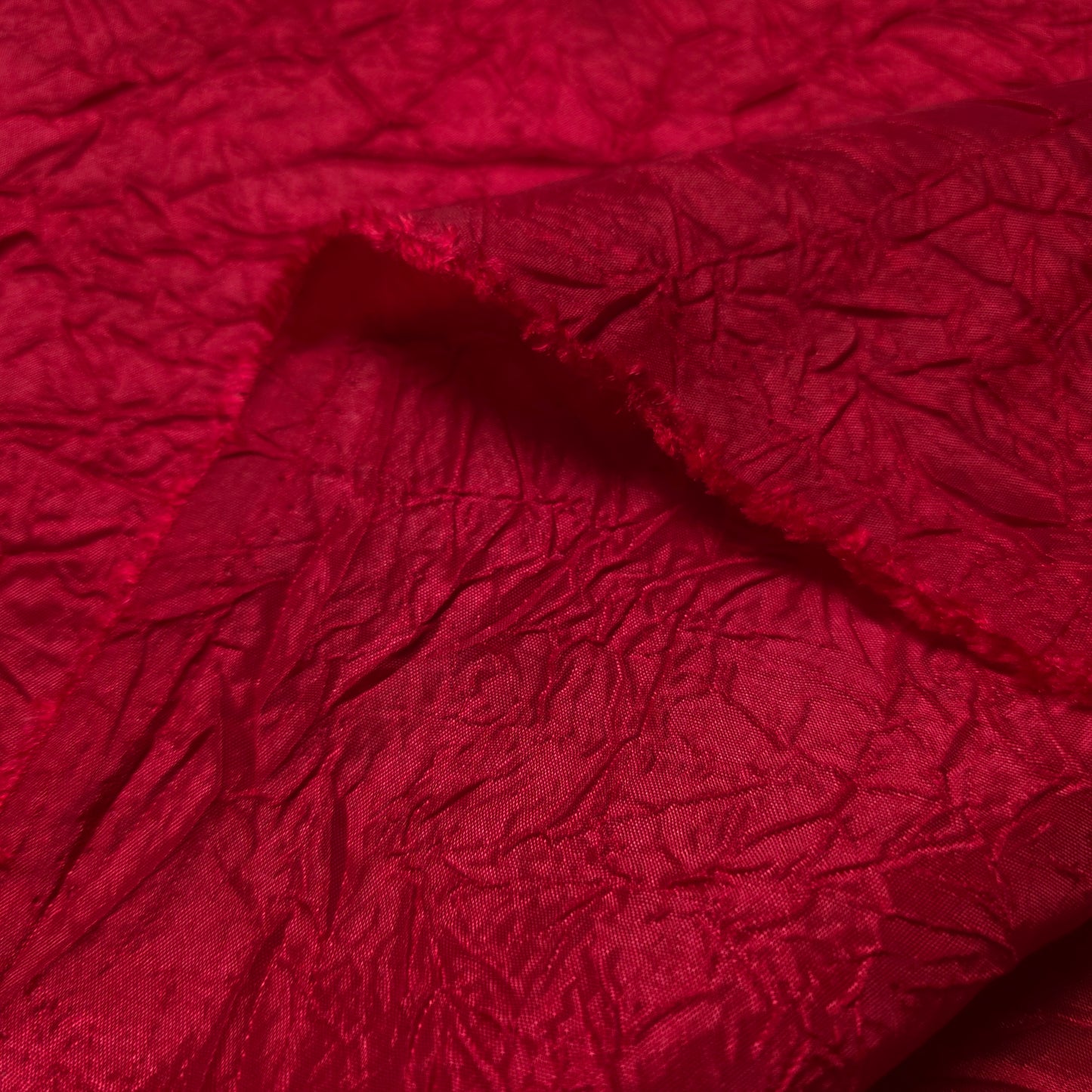 CRINKLE TAFFETA FABRIC RED