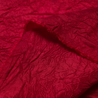 CRINKLE TAFFETA FABRIC RED