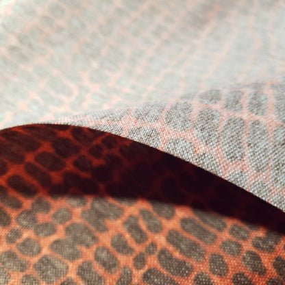 Orange Gray Upholstery Fabric | Textured Animal Print | 54" By The Yard