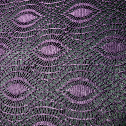 FAUX CROCHET BOHEMIAN EYE LACE PLUM PURPLE