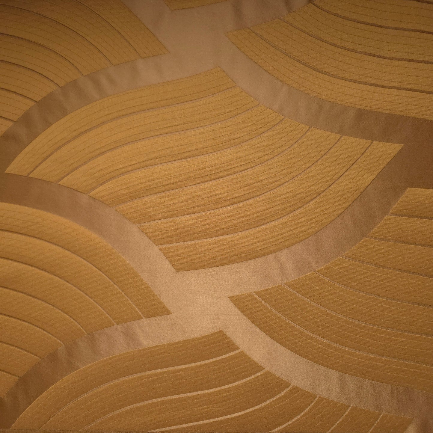 ART DECO WAVE GOLD EMBOSSED UPHOLSTERY FABRIC