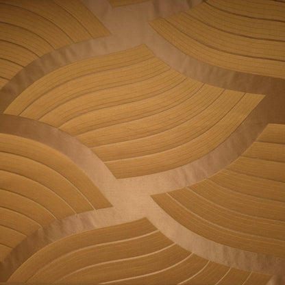 ART DECO WAVE GOLD EMBOSSED UPHOLSTERY FABRIC