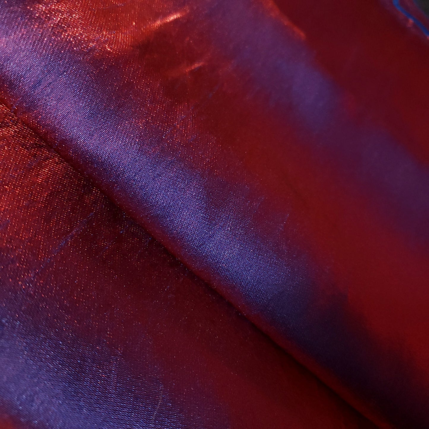 SHIMMER SHANTUNG RED BLUE ORCHID
