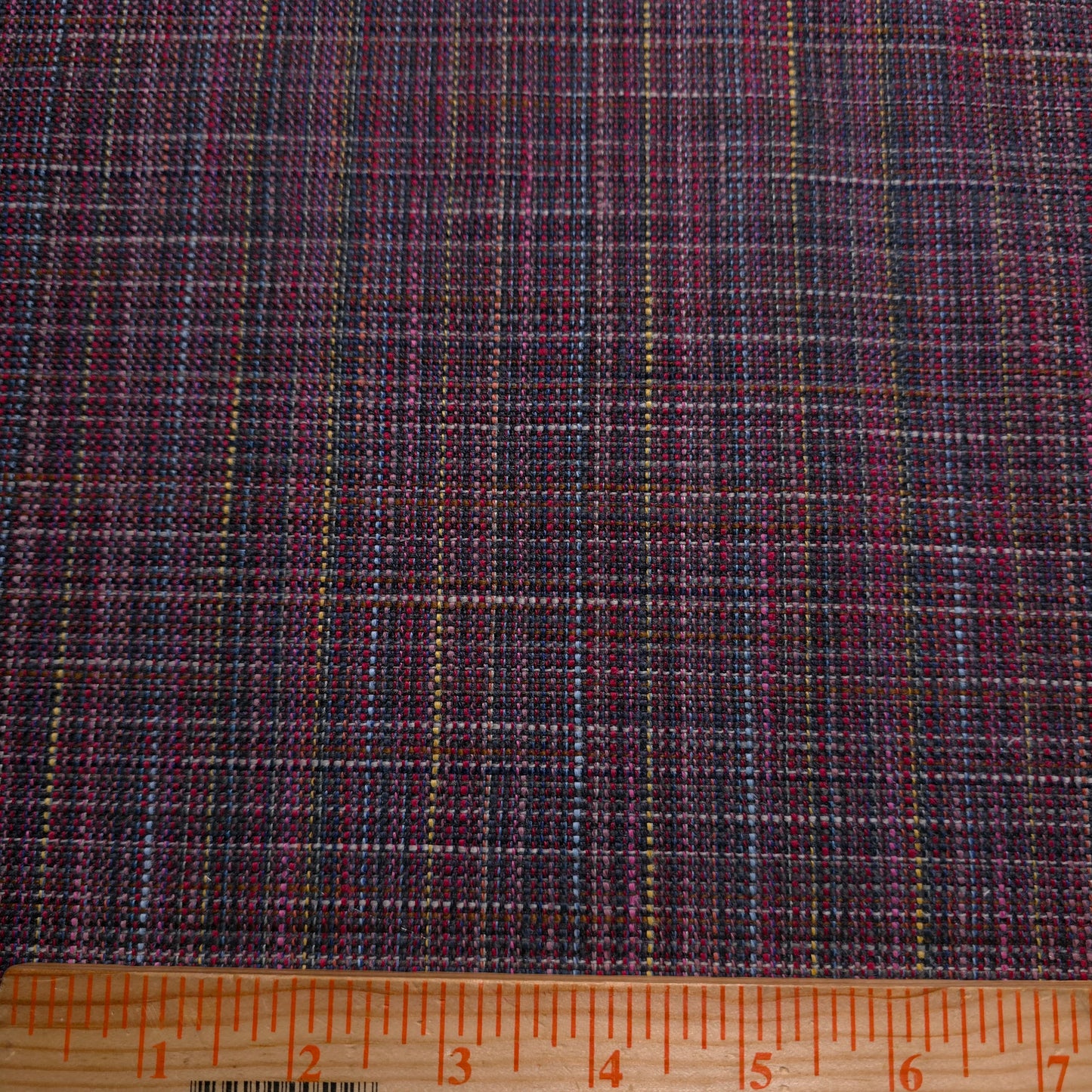 MULTICOLOR RUSTIC WOVEN PLAID STRIPE REVERSIBLE UPHOLSTERY FABRIC LOT