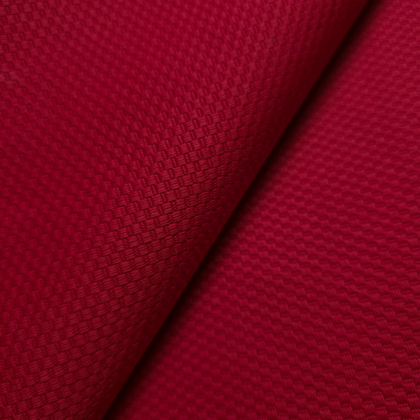 SOLID RED COTTON PIQUE DRAPERY FABRIC