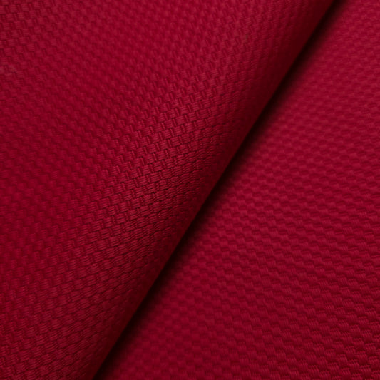 SOLID RED COTTON PIQUE DRAPERY FABRIC