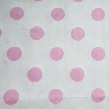 ONE INCH POLKA DOT PINK ON WHITE